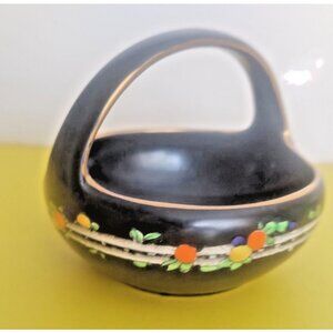 Vintage Hand Painted Wedgwood Blackthorn Bone China Candy Dish Basket 1930's